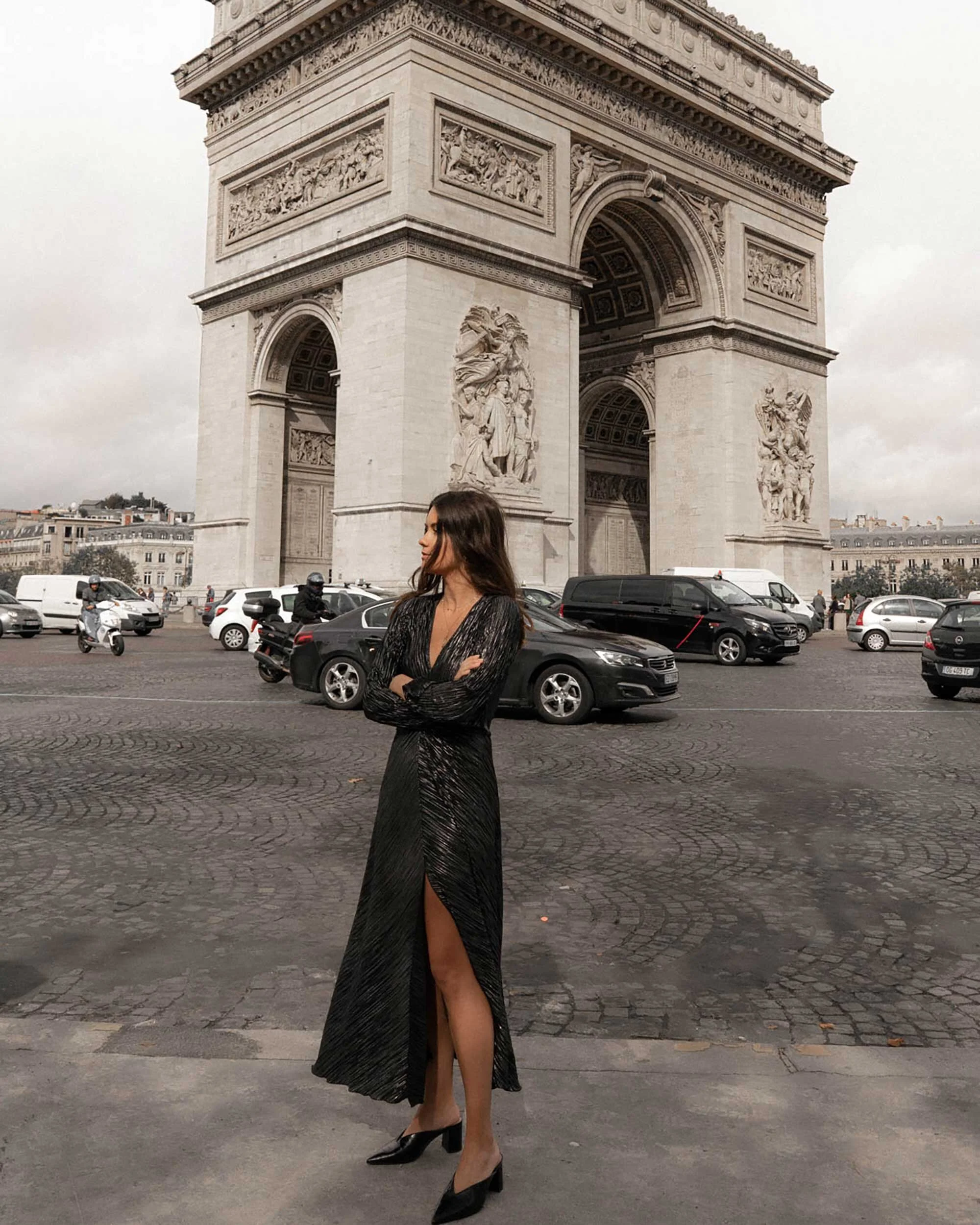 ワンピース ROTATE DRESS (113590100) Black Dress in Paris — Sarah Christine